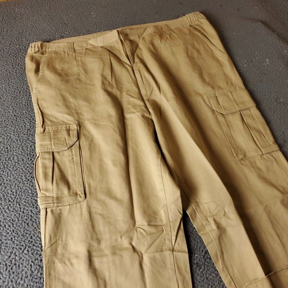 Boulder Creek Trading Cargo Pants Big Tall Mens Size 48 38L Tan Cotton Chino Kha - Picture 2 of 7